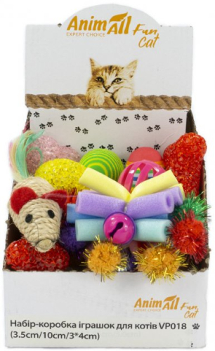 Fun Cat Набор-коробка игрушек для кошек, 24 шт