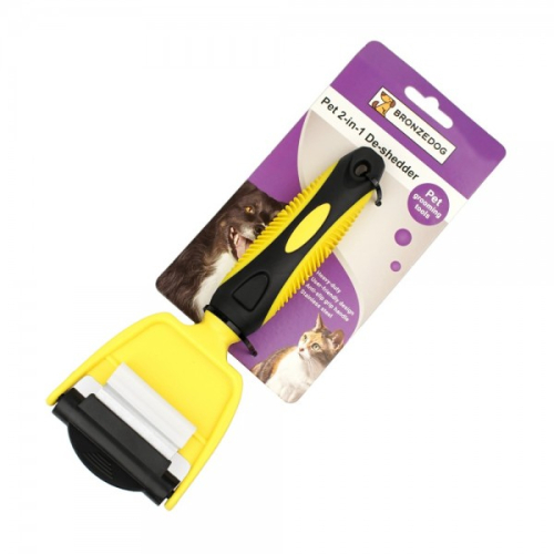 Pet 2-in-1 De-shedder Расческа 2 в 1 для кошек и собак малых и средних пород