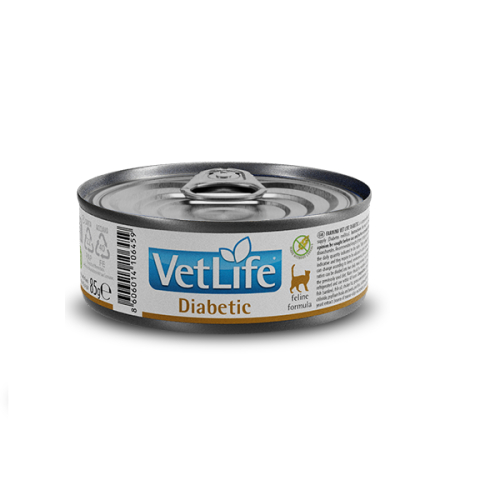 Vet Life Diabetic Консервированный корм-диета для контроля уровня глюкозы в крови при сахарном диабете у кошек