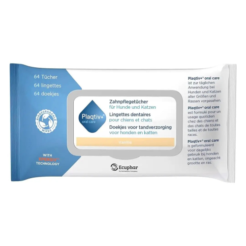 Plaqtiv+ Dental Wipes Стоматологические салфетки для собак и кошек