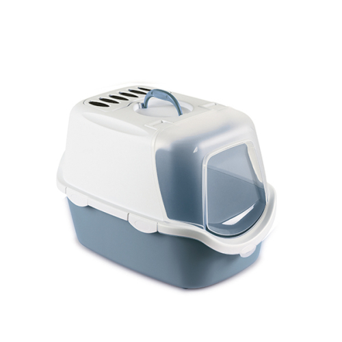 Cathy Easy Clean Туалет с фильтром для кошек, металлическо-синий