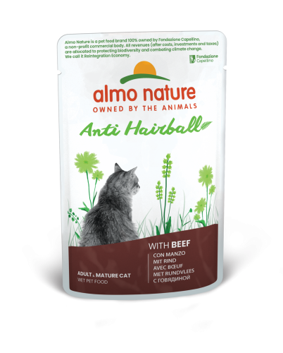 Holistic Functional Cat Anti Hairball with Beef Влажный корм с говядиной для выведения шерсти у кошек, пауч