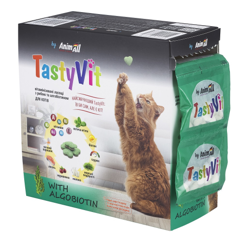 TastyVit Вітамінізовані ласощі для котів з рибою та алгобіотином