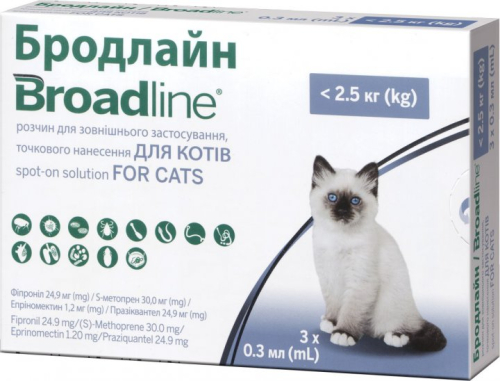 Противапаразитные капли для кошек весом до 2,5 кг (S)