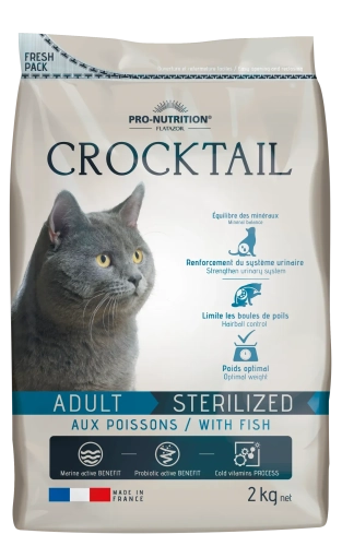 CROCKTAIL ADULT STERILIZED WITH FISH Сухий корм для дорослих стерилізованих котів з рибою, також підходить для котів зі схильністю до надмірної ваги