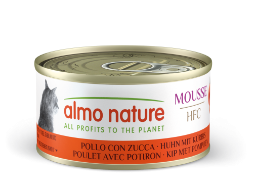 HFC Cat Mousse Консервированный корм для взрослых кошек, мусс с курицей и тыквой
