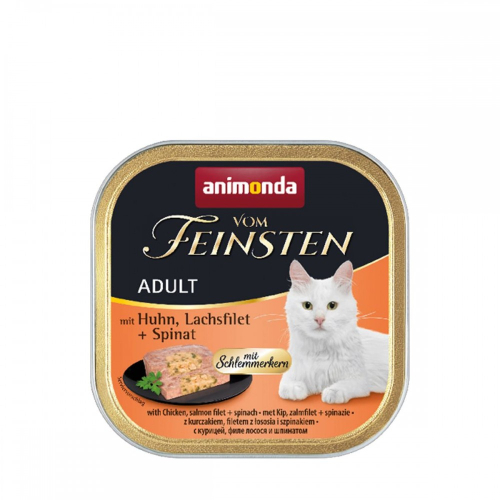 Vom Feinsten – влажный корм для кошек, с курицей, лососем и шпинатом
