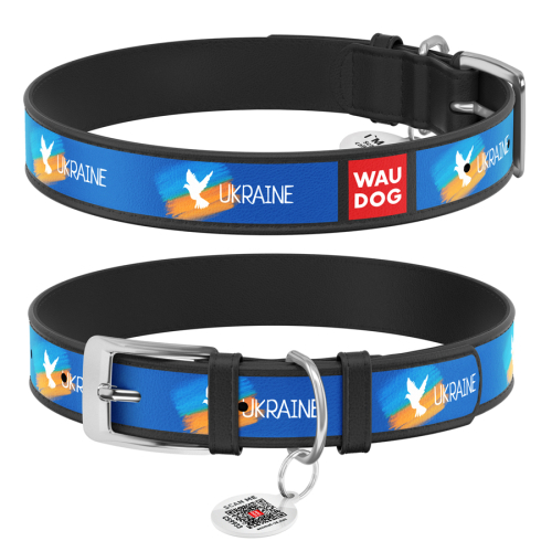 WAUDOG Design "Флаг" Ошейник для собак, кожаный