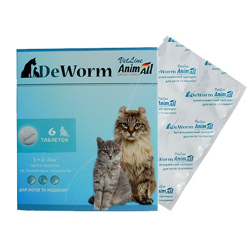 VetLine DeWorm Антигельминтный препарат для кошек и котят