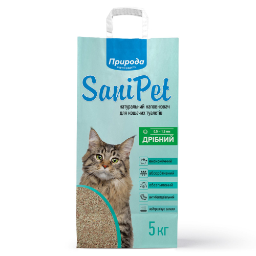 Sani Pet Бентонитовый наполнитель для кошачьего туалета, мелкая гранула