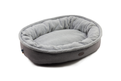 Donut Fur Gray Овальный лежак для собак
