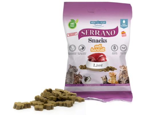 Serrano Snacks Cat Anti Hairball Liver Ласощі для дорослих котів