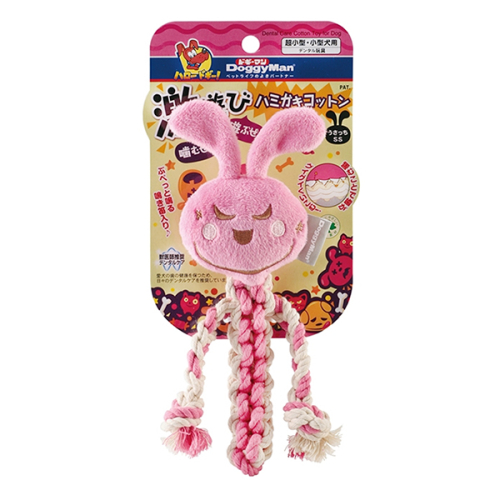 Cotton Rabbit Жевательная игрушка с пискавкой для собак, кролик с канатом