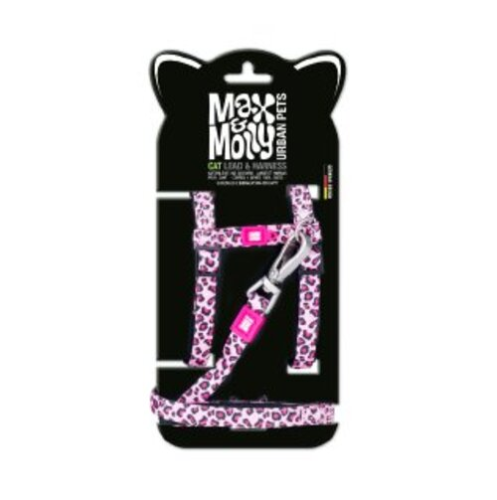 Harness/Leash Set Leopard Pink Набор шлейки и поводка для кошек