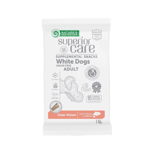 Superior Care White Dogs Clear Vision Беззерновые лакомства для взрослых собак всех пород с белым украшением шерсти для поддержания здорового зрения