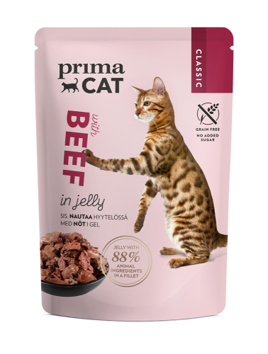 PrimaCat Classics beef in jelly Влажный корм с говядиной для кошек
