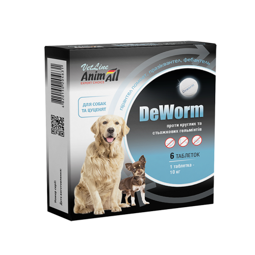 VetLine DeWorm Антигельминтный препарат для собак и щенков
