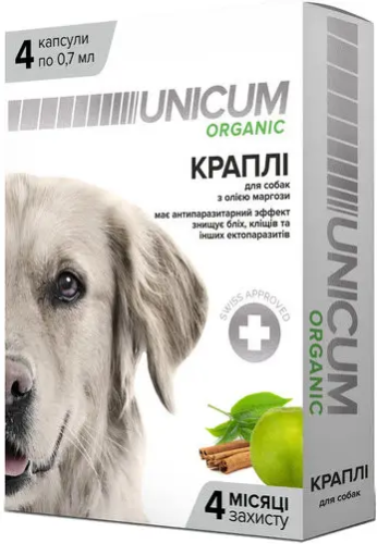 ORGANIC - Капли на натуральной основе для отпугивания блох и клещей для собак (4 капсулы)