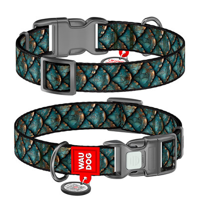 WAUDOG Nylon Ошейник "Луска" для собак с QR адресником