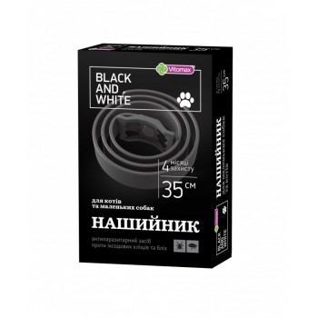 Blаck&White Черный ошейник для кошек и маленьких собак