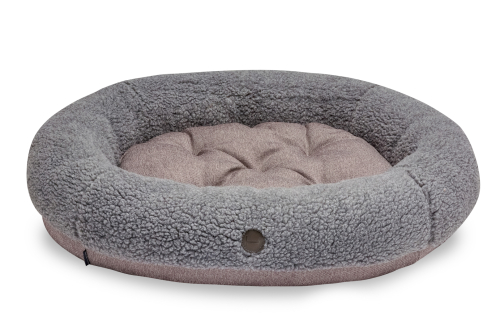 Bagel Fur Gray Овальный лежак для собак и кошек