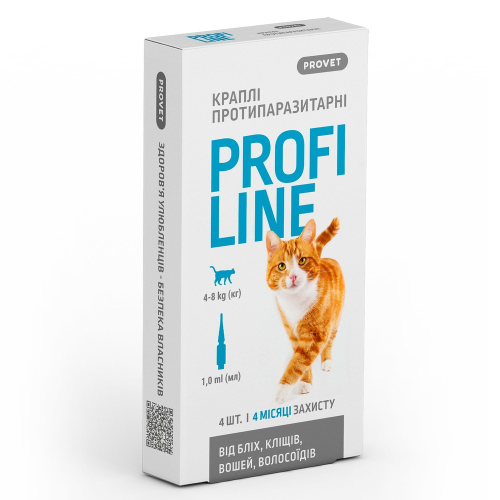PROFILINE - капли против блох для кошек от 4 до 8 кг (упаковка)