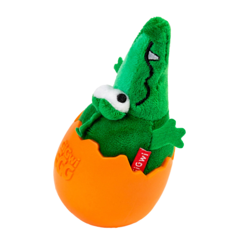 GiGwi EGG Игрушка для собак, Крокодил-неваляшка с пищалкой