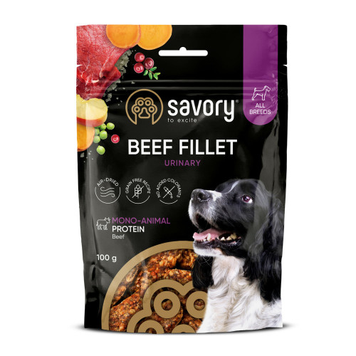 Monoprotein Fillet Urinary rich in Beef Монопротеиновое лакомство для собак для здоровья мочевыводящих путей, с говядиной