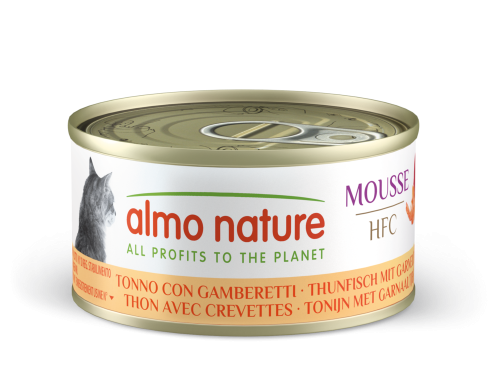 HFC Cat Mousse Консервированный корм для взрослых кошек, мусс с тунцем и креветками