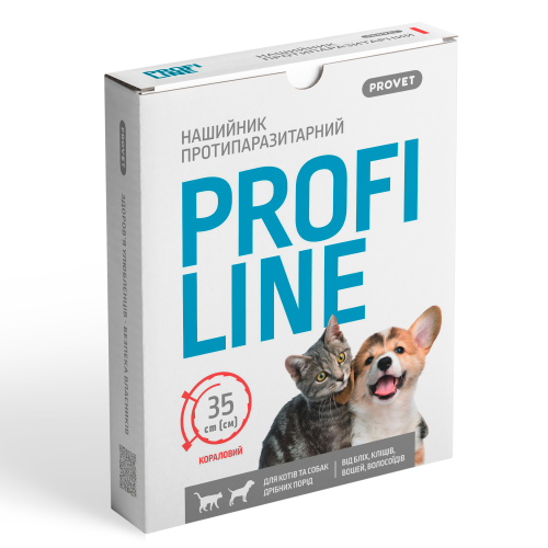 PROFILINE Ошейник для кошек и собак 35 см, коралловый