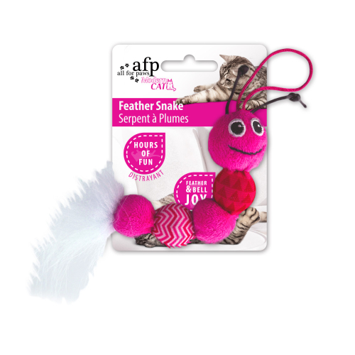 Feather Snake Игрушка для кошек Гусеница, розовая