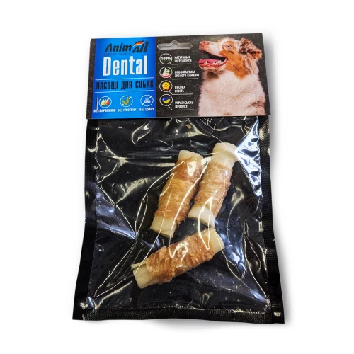 Dental №3 Лакомство трубочка рулетик, для собак, с мясом курицы