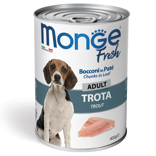 Dog FRESH – консервований корм з фореллю для дорослих собак усіх порід (шматочки в паштеті)