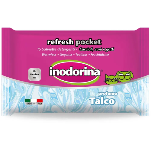 Refresh Pocket Talco влажные салфетки с тальком для собак и кошек