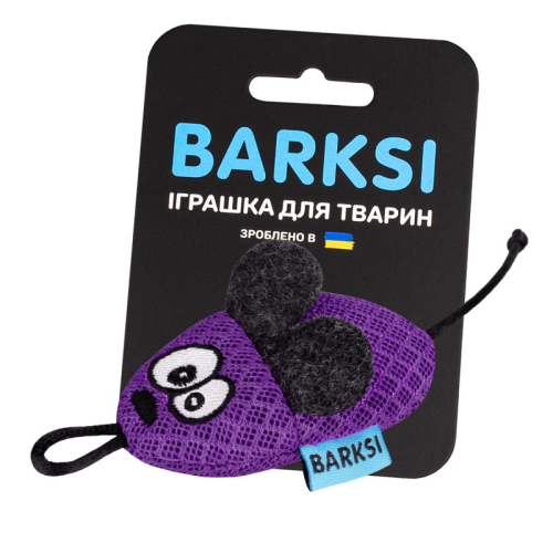 Игрушка для кошек, фиолетовая мышка с колокольчиком