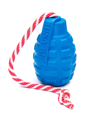 Grenade Reward Toy – Игрушка «Граната на веревке» для собак, синяя