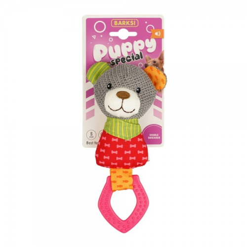 Bear Puppy Special Игрушка для щенков и собак мелких пород Медвежонок с грызунком и пищалкой