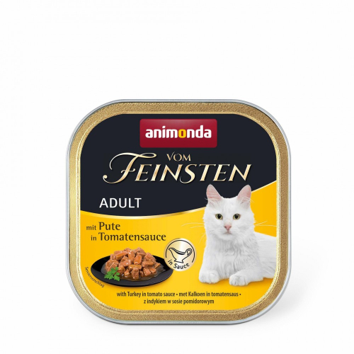 Vom Feinsten – влажный корм для взрослых кошек, с индейкой в томатном соусе