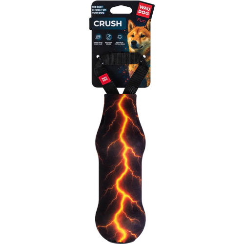 WAUDOG Fun Crush Игрушка для собак с пластиковой бутылкой и пискавкой "Оранжевая молния"