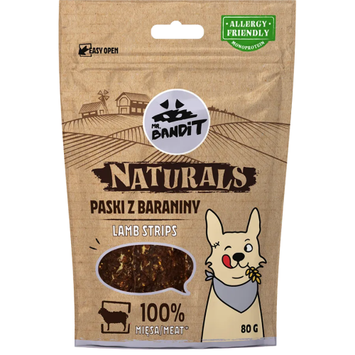 Naturals Полоски из ягненка для собак