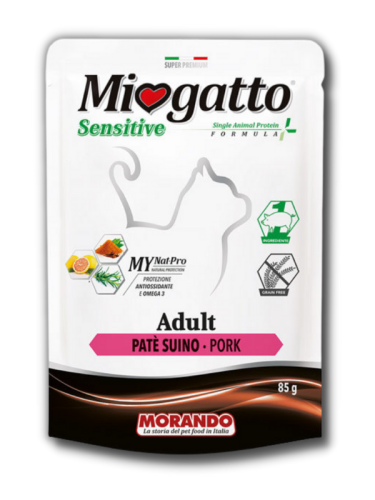 Miogatto Sensitive Monoprotein Монопротеиновые беззерновые консервы для кошек, с прошутто
