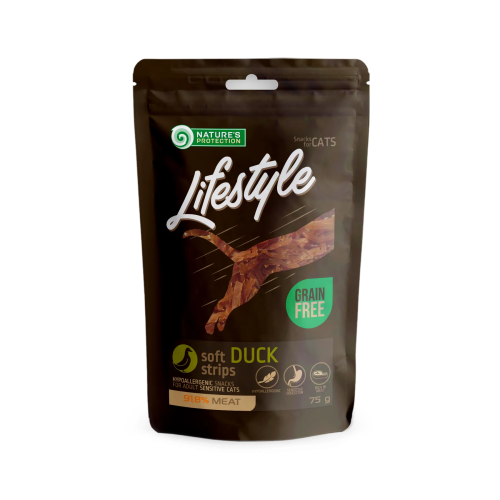 Lifestyle Snack For Cats Soft Duck Strips Лакомство для кошек, мягкие полоски из утки
