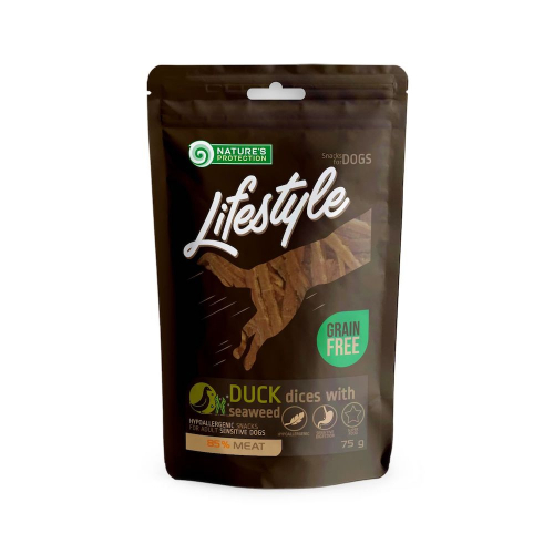 Lifestyle Dog Snacks Duck Dices With Seaweed Лакомство в виде мягких кусочков утиного мяса с добавлением морской капусты для собак