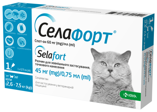 Селафорт спот-он для кошек, 1 пипетка