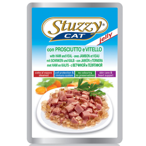 Cat Ham Veal Кусочки с ветчиной и телятиной в желе для кошек, пауч