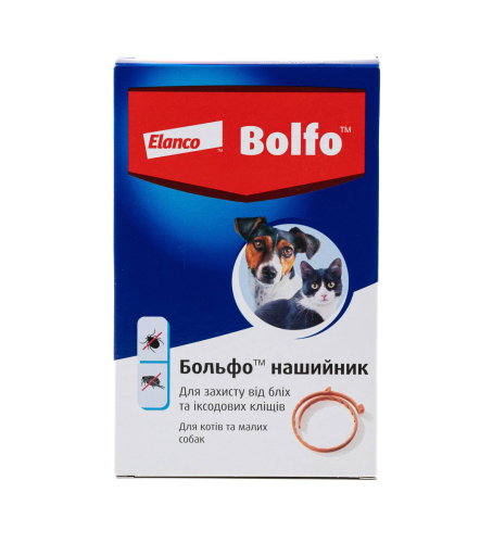 Bolfo Ошейник для кошек и собак для защиты от блох и иксодовых клещей 35 см