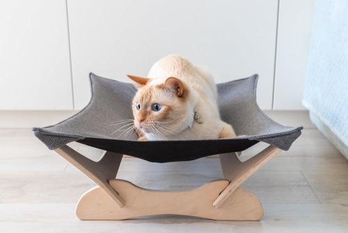 Лежак - гамак white+gray для кота