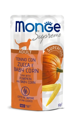 Supreme Adult Cat Tuna with Pumpkin and Baby Corn - влажный корм для взрослых кошек с тунцом, тыквой и молодой кукурузой