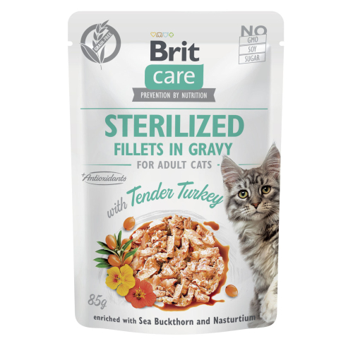 Cat Sterilized Вологий корм для стерилізованих котів, філе в соусі з індичкою