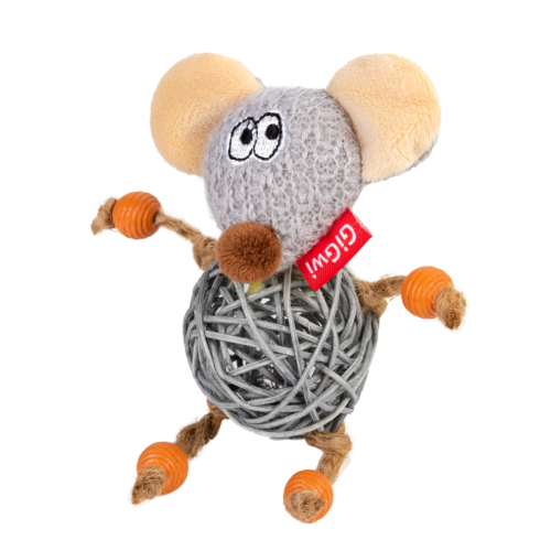 GiGwi Catch&Scratch Игрушка для кошек, Мышка с колокольчиком